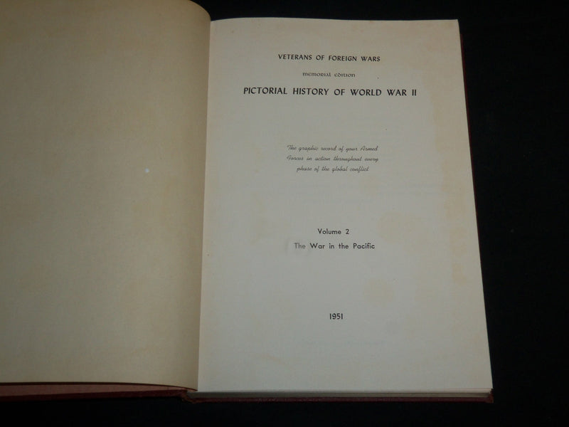 1951 PICTORIAL HISTORY OF WWII VOLUME 1 & 2 - MEMORIAL EDITIONS - KD 6809