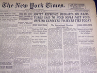 1941 MARCH 4 NEW YORK TIMES - SOVIET REPROVES BULGARIA ON NAZIS - NT 1088