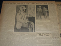 1910 APRIL 24 THE BOSTON HERALD NEWSPAPER - MARK TWAIN FUNERAL RATES - BH 367