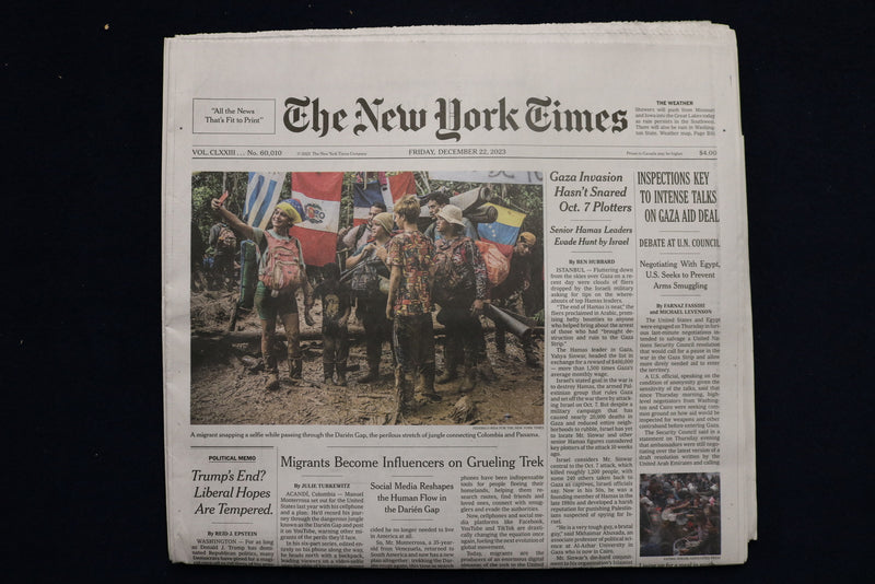 2023 DECEMBER 22 NEW YORK TIMES - INSPECTIONS KEY TO INTENSE TALKS ON GAZA AID