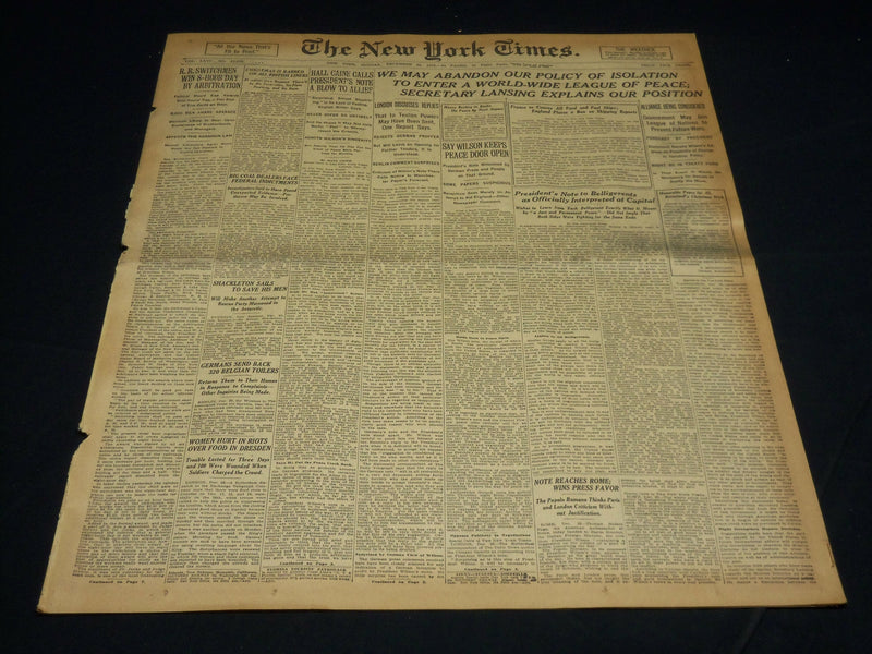 1916 DECEMBER 24 NEW YORK TIMES - WE MAY ABANDON POLICY OF ISOLATION - NT 8647