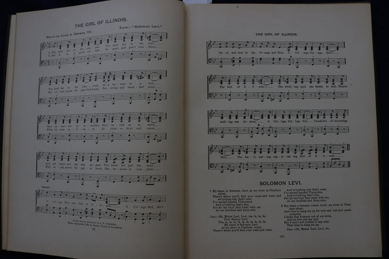 1918 UNIVERSITY OF ILLINOIS SONG BOOK - HARDCOVER BOOK - KD 9542