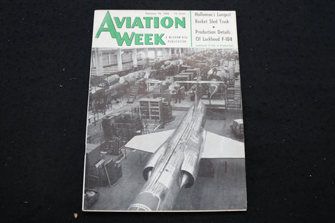 1958 FEB 10 AVIATION WEEK MAGAZINE - LOCKHEED F-104 COVER - SP 4175V