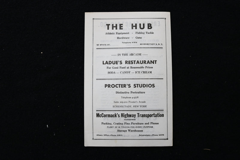 1930'S THE FRONT PAGE PROGRAM - ERIE THEATRE - SCHENECTADY, NEW YORK - K 1888