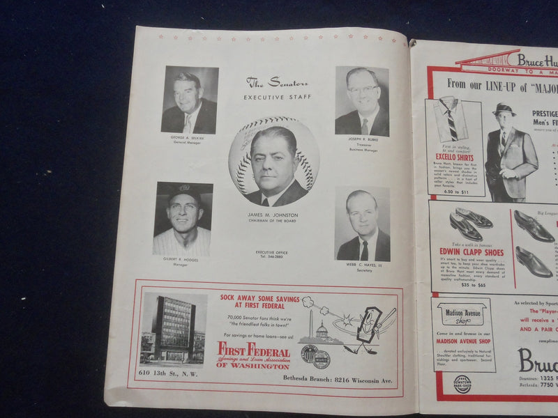 1967 WASHINGTON SENATORS VS. NEW YORK YANKEES SCORECARD - J 8399