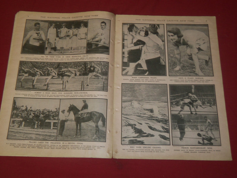 1922 JUNE 10 THE NATIONAL POLICE GAZETTE MAGAZINE - PILLORY - TUNNEY - B 5743