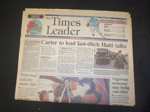 1993 SEP 17 WILKES-BARRE TIMES LEADER - CARTER TO LEAD HAITI TALKS - NP 7569