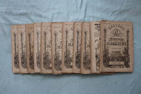 1882 BALLOU'S MONTHLY MAGAZINE - LOT OF 11 - O 3974