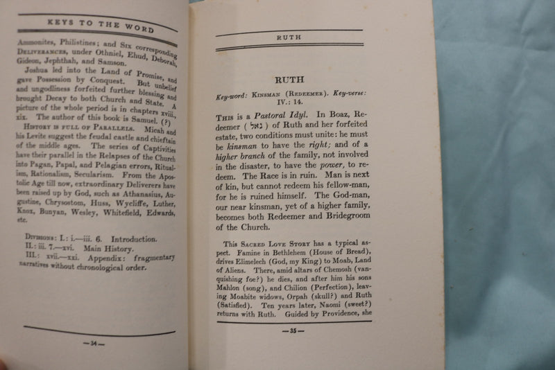 1950'S KEYS TO THE WORD HARDCOVER BOOK BY A. T. PIERSON - KD 9634