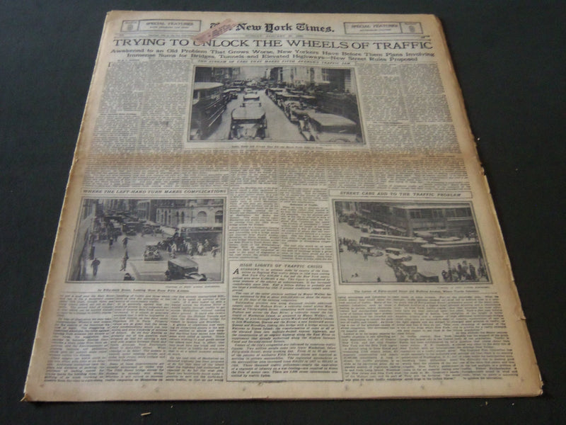 1929 JAN 20 NEW YORK TIMES AUTO - TRYING TO UNLOCK WHEELS OF TRAFFIC - NT 6624