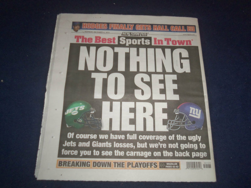 2021 DECEMBER 6 NEW YORK POST NEWSPAPER - BOB DOLE DIED (1923-2021)