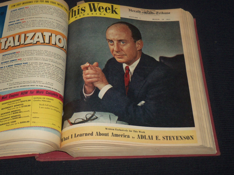 1953 JAN-JUN NEW YORK HERALD TRIBUNE THIS WEEK MAGAZINE BOUND VOLUME - KD 5862C