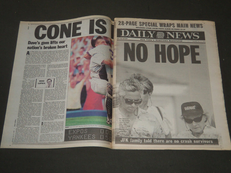 1999 JULY 19 NY DAILY NEWS NEWSPAPER - PERFECT DAVID CONE - JFK - NP 2540