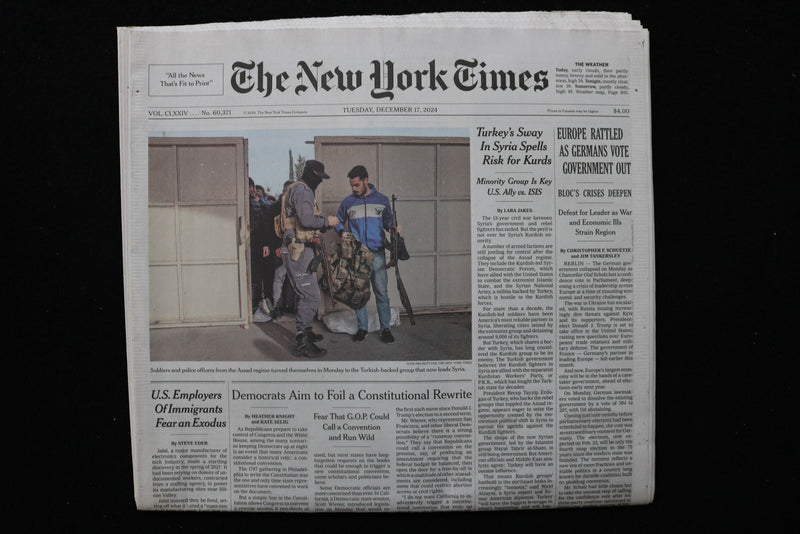 2024 DECEMBER 17 NEW YORK TIMES - EUROPE RATTLED AS GERMANS VOTE GOVERNMENT OUT