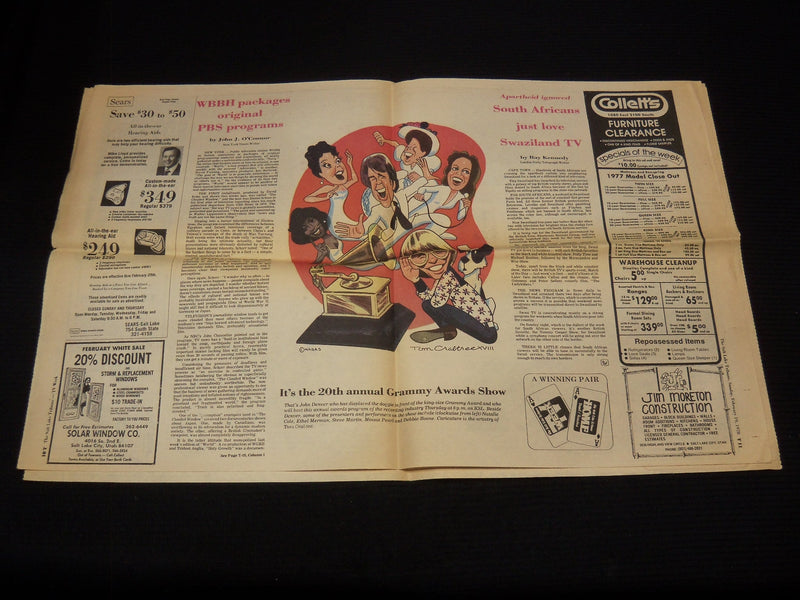 1978 FEB 19-25 SALT LAKE TRIBUNE TV WEEK NEWSPAPER - CHARLES DURNING - NP 4252V