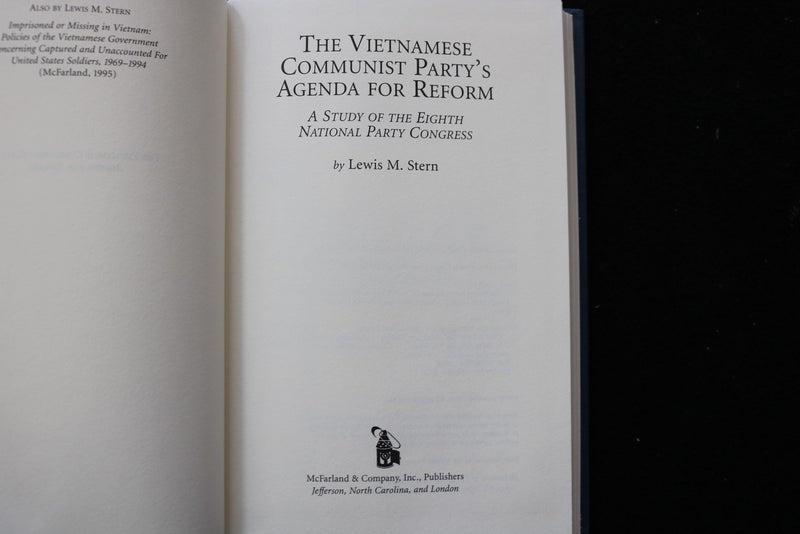 1998 THE VIETNAMESE COMMUNIST PARTY'S AGENDA FOR REFORM BY LEWIS STERN - KD 9780
