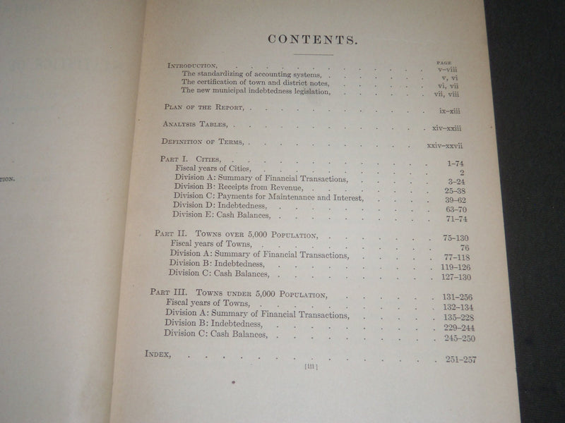 1911-1912 NOV-MAR STATISTICS OF MUNICIPAL FINANCES 6TH ANNUAL REPORT - KD 4036
