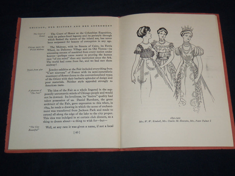 1927 CHICAGO HER HISTORY AND HER ADORNMENT BOOK BY MABEL MCILVAINE - J 8514