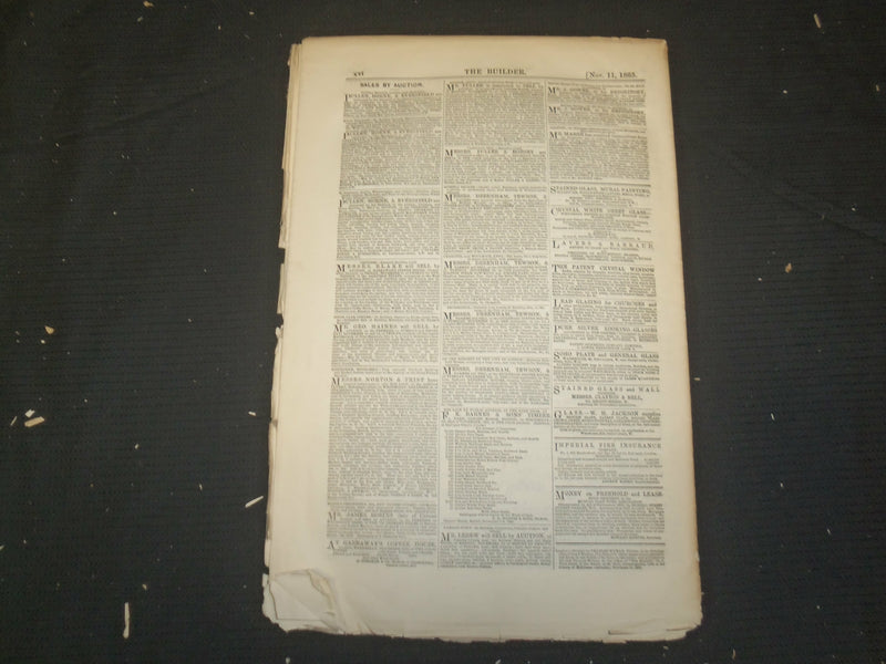 1865 NOVEMBER 11 THE BUILDER ARCHITECT MAGAZINE - ILLUSTRATIONS - ST 416I