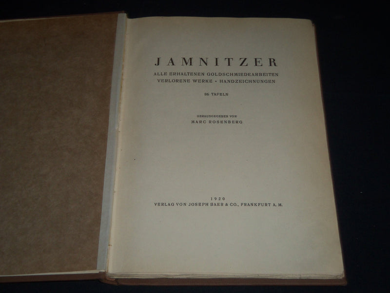 1920 JAMNITZER ALL PRESERVED GOLWORK VOLUME BY MARK ROSENBERG - GERMAN - Z 18