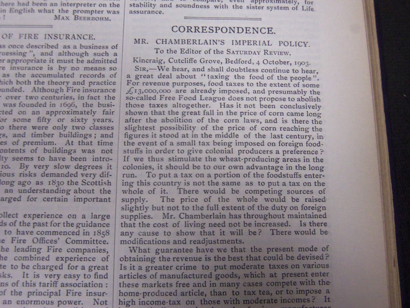 1903 SATURDAY REVIEW 2 BOUND VOLUMES - COMPLETE YR- PUBLISHED IN LONDON - R 1091