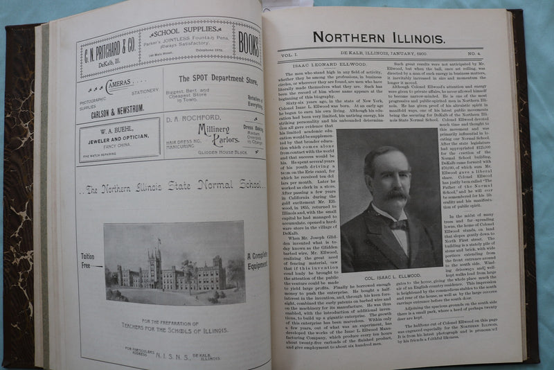 1899-1900 NORTHERN ILLINOIS STATE NORMAL SCHOOL - BOUND VOLUME #1 - KD 9649
