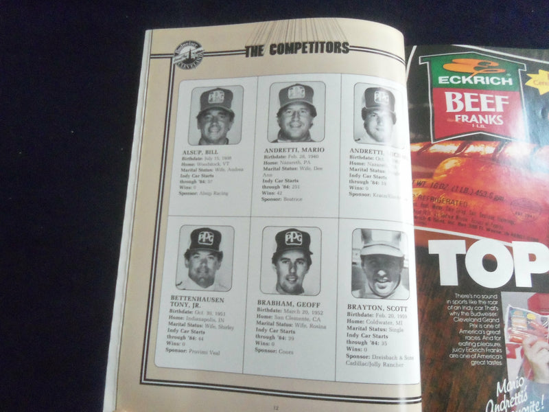1985 JULY 5-7 BUDWEISER CLEVELAND GRAND PRIX RACING PROGRAM - SP 3804C