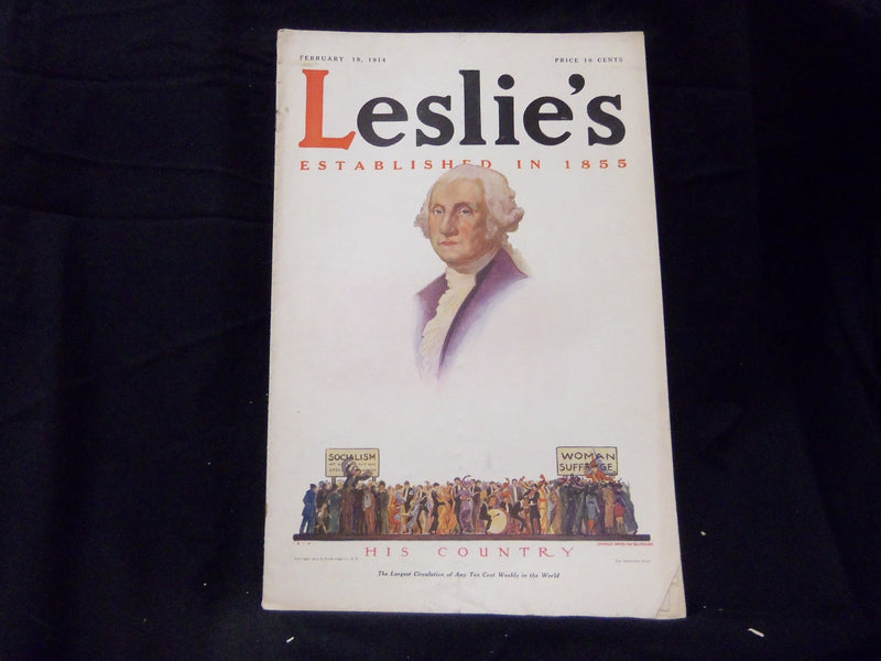 1914 FEBRUARY 19 LESLIE'S WEEKLY MAGAZINE - HIS COUNTRY - WASHINGTON - ST 1265