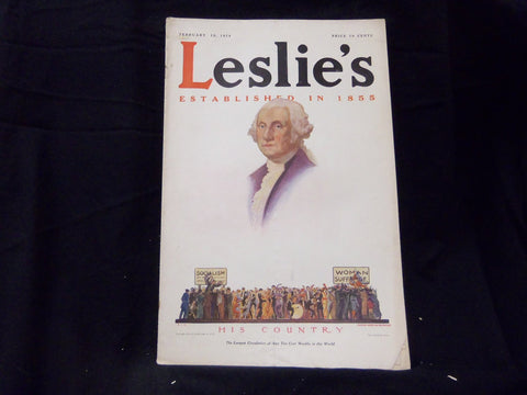 1914 FEBRUARY 19 LESLIE'S WEEKLY MAGAZINE - HIS COUNTRY - WASHINGTON - ST 1265