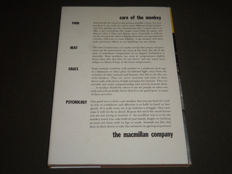 1954 THE MONKEY BOOK BY ERNEST R. WALKER - FIRST PRINTING - KD 4149