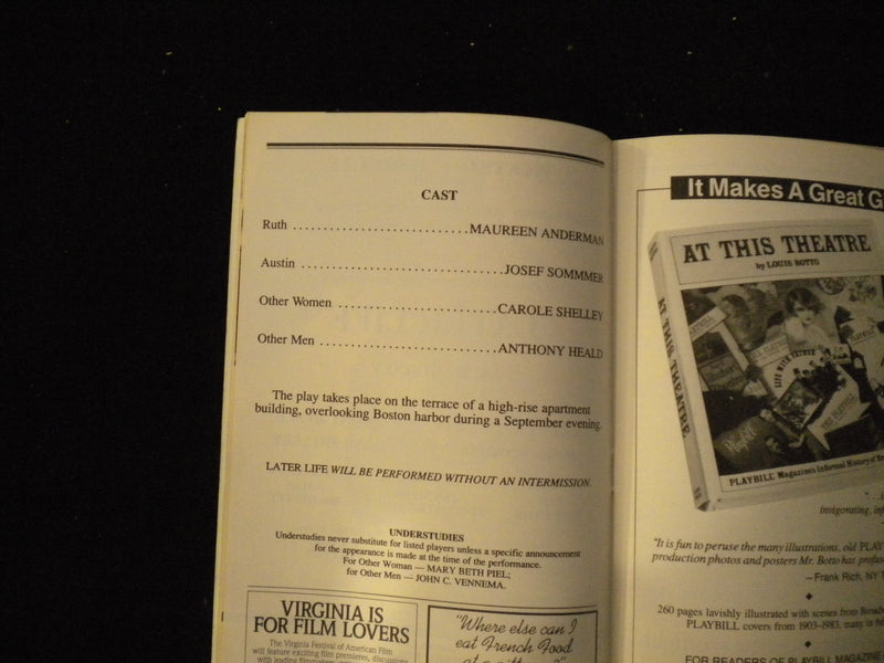 1993 LATER LIFE PLAYBILL - MAUREEN ANDERMAN + 1 OTHER SIGNATURE - J 8247