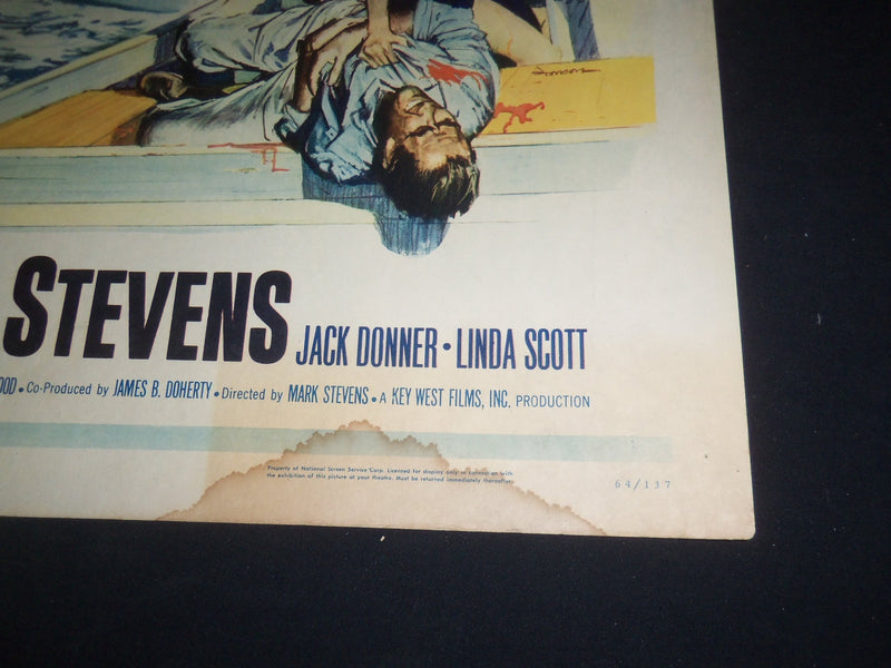 1964 ESCAPE FROM HELL ISLAND 1/2 SHEET MOVIE POSTER - MARK STEVENS - P 454