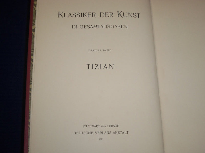 1911 TIZAN DES MEISTERS GEMALDE BY OSKAR FISCHEL GERMAN VOLUME PRINTS - KD 1170