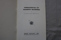 1951 FUNDAMENTALS OF MAGNETIC RECORDINGS - SOFTCOVER BOOK - K 3469