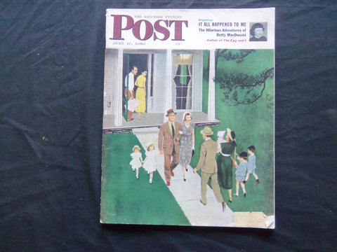 1950 JUNE 17 THE SATURDAY EVENING POST MAGAZINE - ILLUSTRATED COVER - SP 1829
