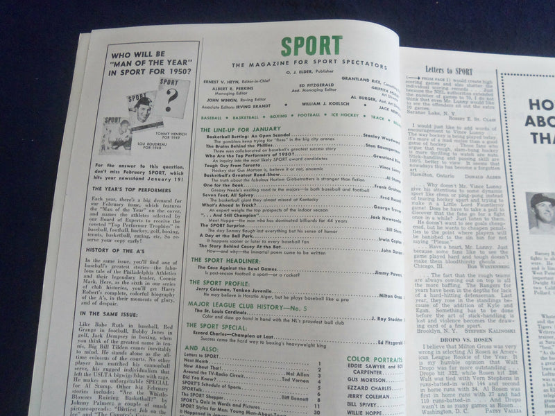 1951 JANUARY SPORT MAGAZINE - BASKETBALL BETTING - AN OPEN SCANDAL - ST 7218