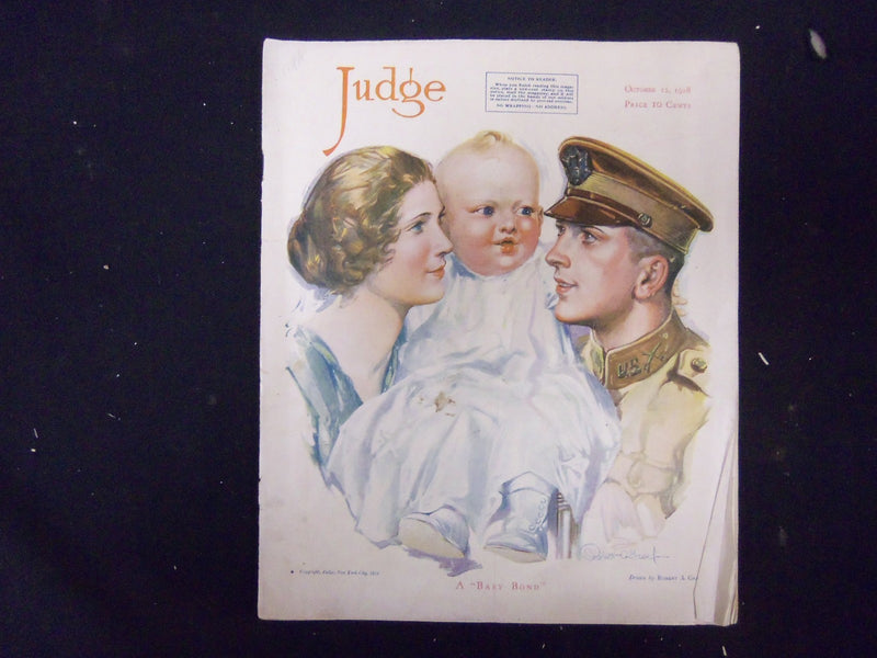 1918 OCTOBER 12 JUDGE MAGAZINE - NICE ILLUSTRATIONS, STORIES AND ADS - ST 3828