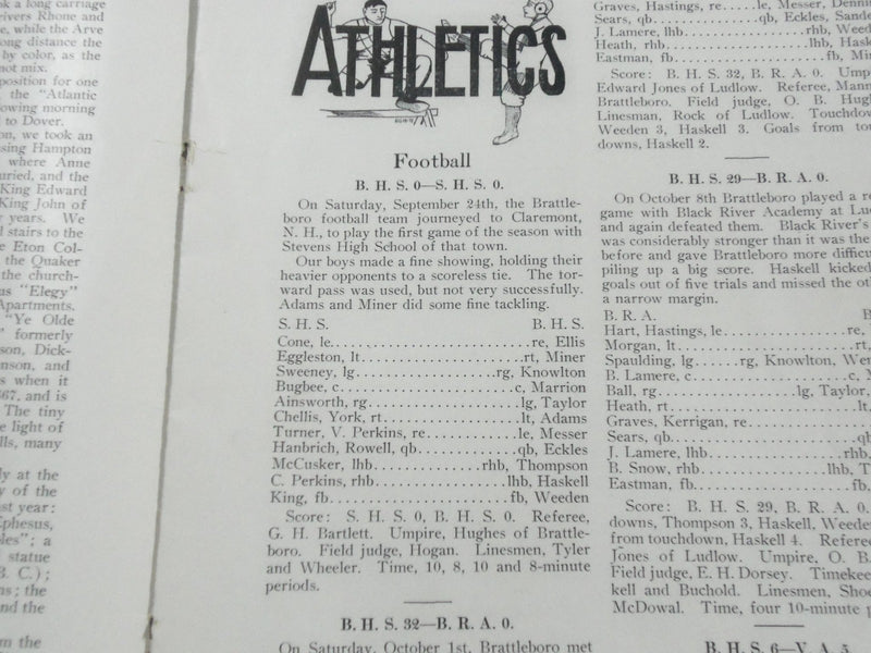 1909-1910 THE DIAL BRATTLEBORO HIGH SCHOOL MAGAZINE LOT OF 6 - INFO. - O 2342