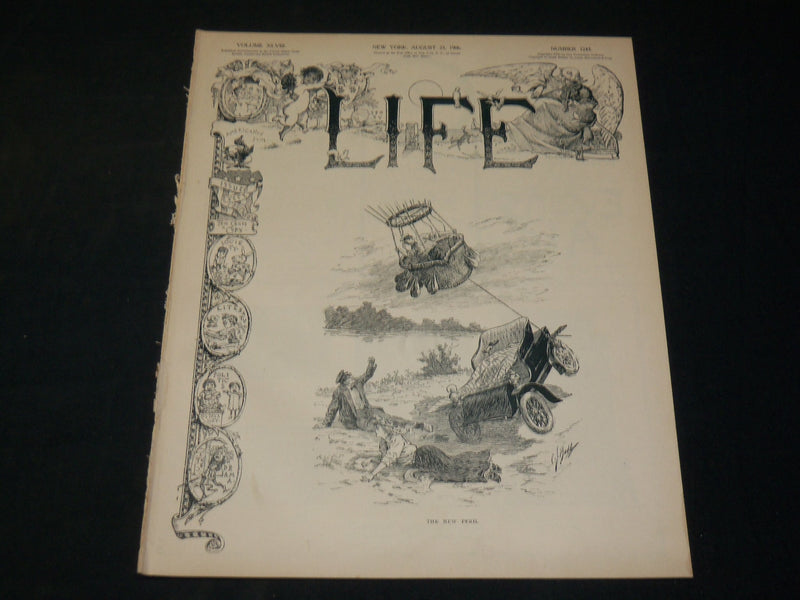 1906 AUGUST 23 LIFE MAGAZINE - THE NEW PERIL COVER - NICE ILLUSTRATIONS- B 4590R