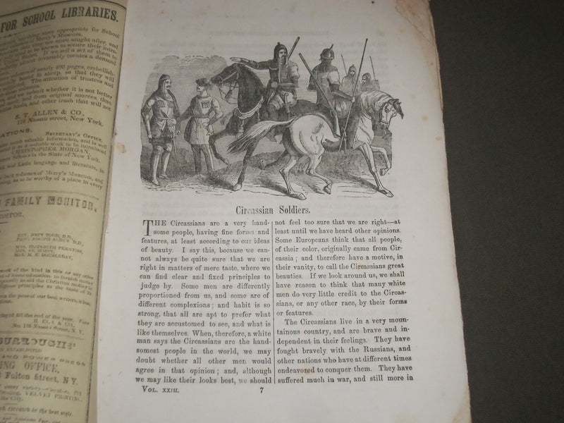 1851-1852 MERRY'S MUSEUM AND PARLEY'S PLAYMATE MAGAZINE LOT OF 6 - WR 1180L