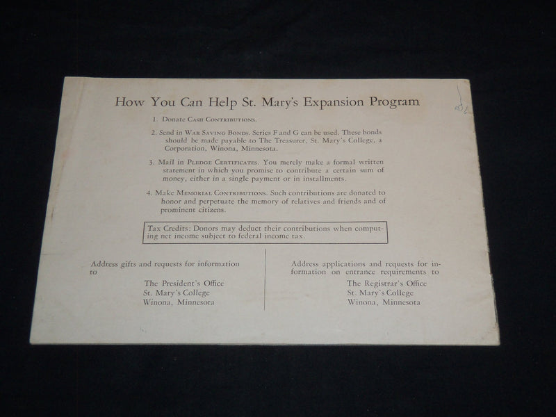 1950'S SAINT MARY'S COLLEGE VIEW BOOK - WINONA, MINNESOTA - J 8607