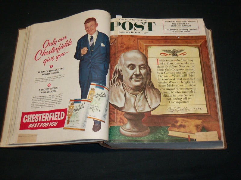 1954 JAN-MAR SATURDAY EVENING POST MAGAZINE VOLUME - 3 NORMAN ROCKWELLS- KD 5964