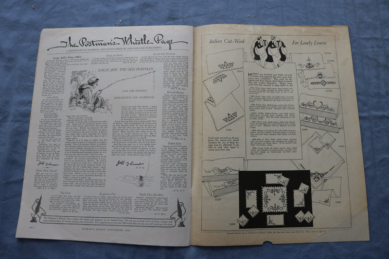1933 SEPTEMBER WOMAN'S WORLD MAGAZINE - OUTSIDE MONEY BY BERTON BRALEY- SP 4783Y