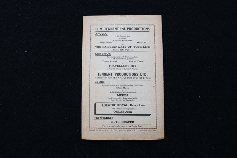 1948 COMEDY THEATRE PROGRAMS - LOT OF 2 - LONDON - K 1897