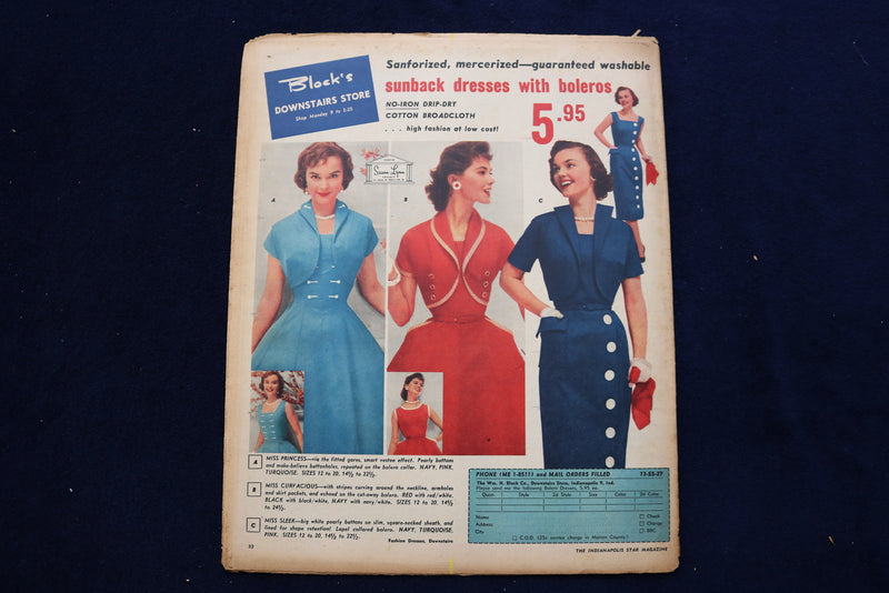 1956 MAY 27 THE INDIANAPOLIS STAR MAGAZINE - VIRGINIA MAYO COVER - E 23346