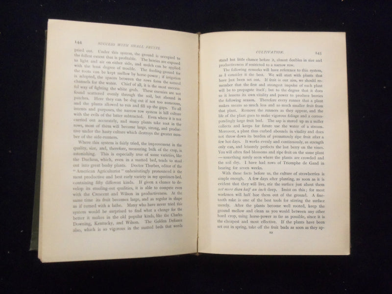 1898 SUCCESS WITH SMALL FRUITS HARDCOVER BOOK BY E. P. ROE - KD 8364