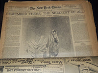 1920-1953 NEW YORK TIMES 100 NEEDIEST CASES SECTIONS LOT OF 67 DIFFERENT- NTL 61