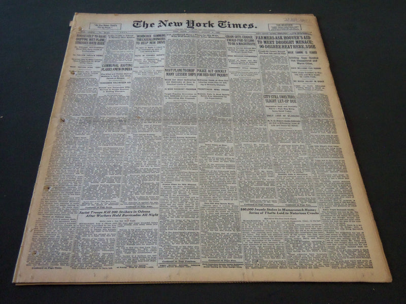 1930 AUGUST 5 NEW YORK TIMES - FARMERS ASK HOOVERS AID IN DROUGHT - NT 5696