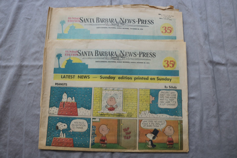 1974-1975 SANTA BARBARA NEWS-PRESS SUNDAY COMICS SECTIONS- LOT OF 14- NP 9309