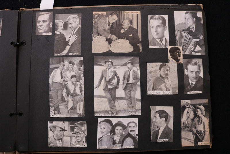 1930'S-1940'S MOVIE STARS SCRAPBOOK - CLARK GABLE - RONALD REAGAN - E 24878